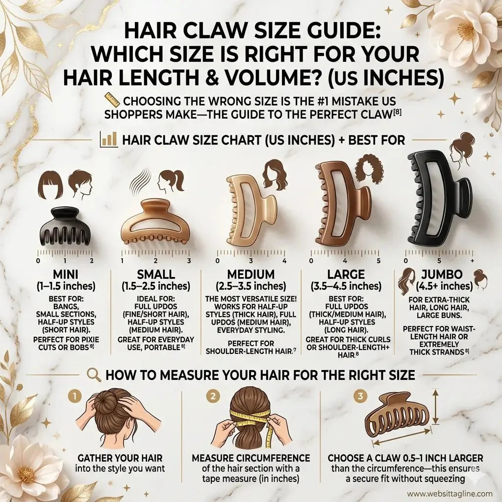 Hair Claw Size Guide: Which Size Is Right for Your Hair Length & Volume? - LioraCatcher