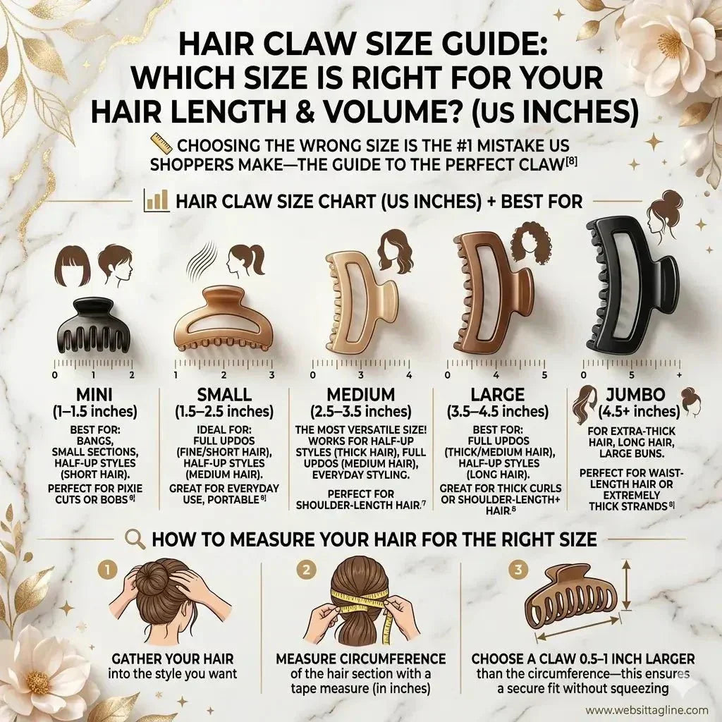 Hair Claw Size Guide: Which Size Is Right for Your Hair Length & Volume? - LioraCatcher