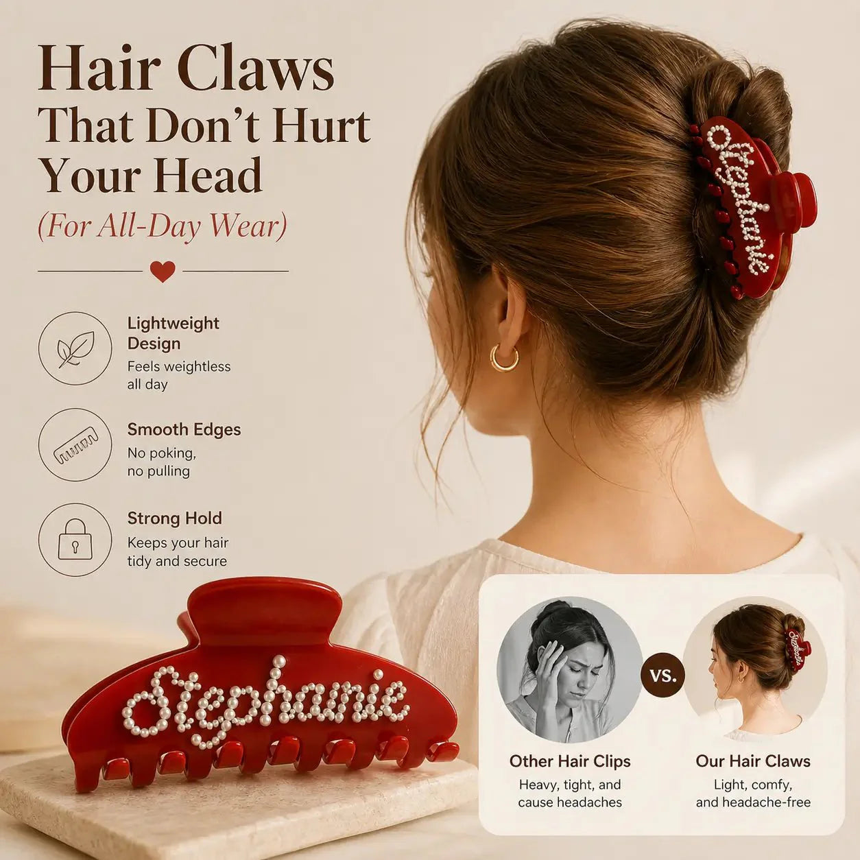 Hair Claws That Don’t Hurt Your Head (For All-Day Wear) - LioraCatcher