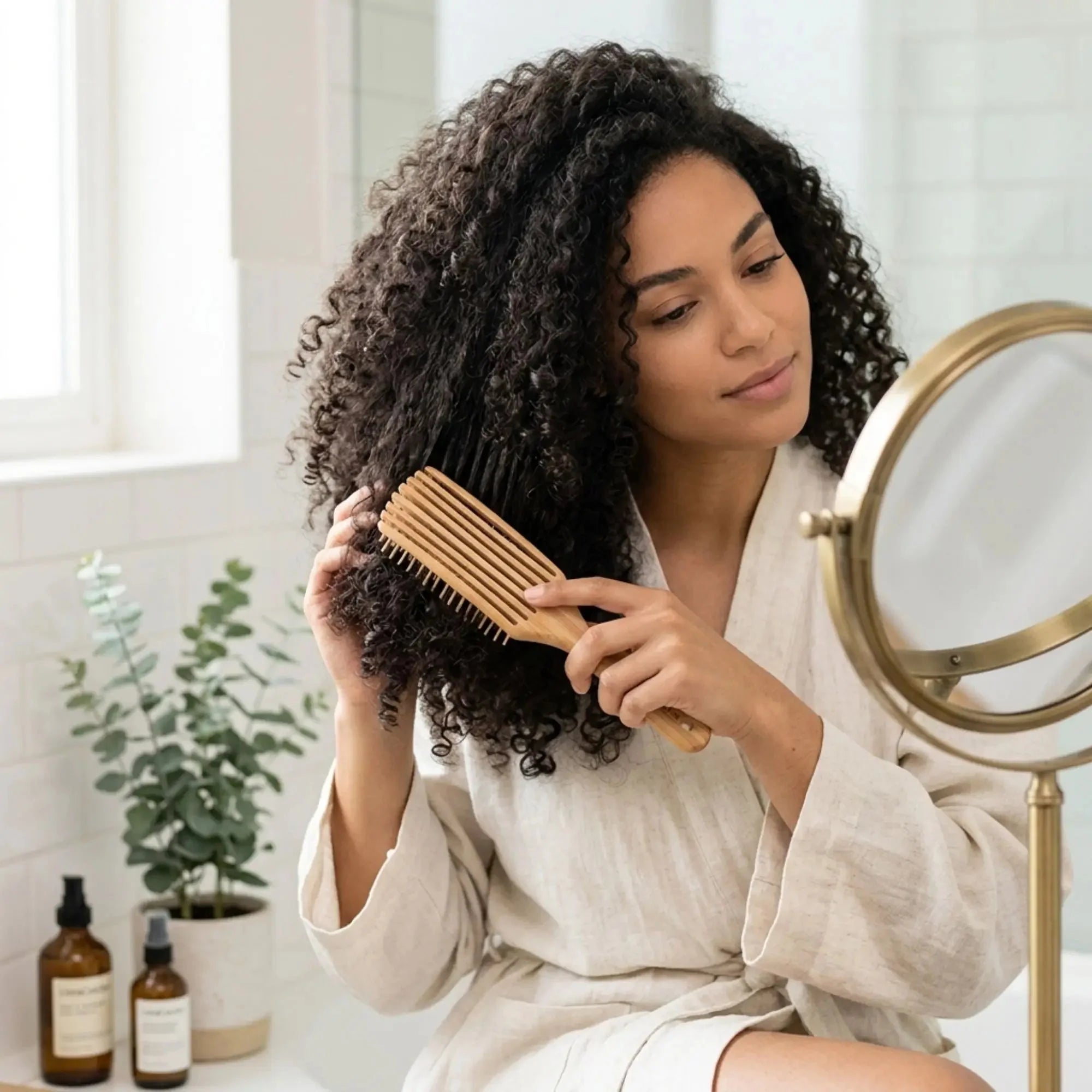How to Brush Thick Curly Hair Without Tugging or Tangles - LioraCatcher