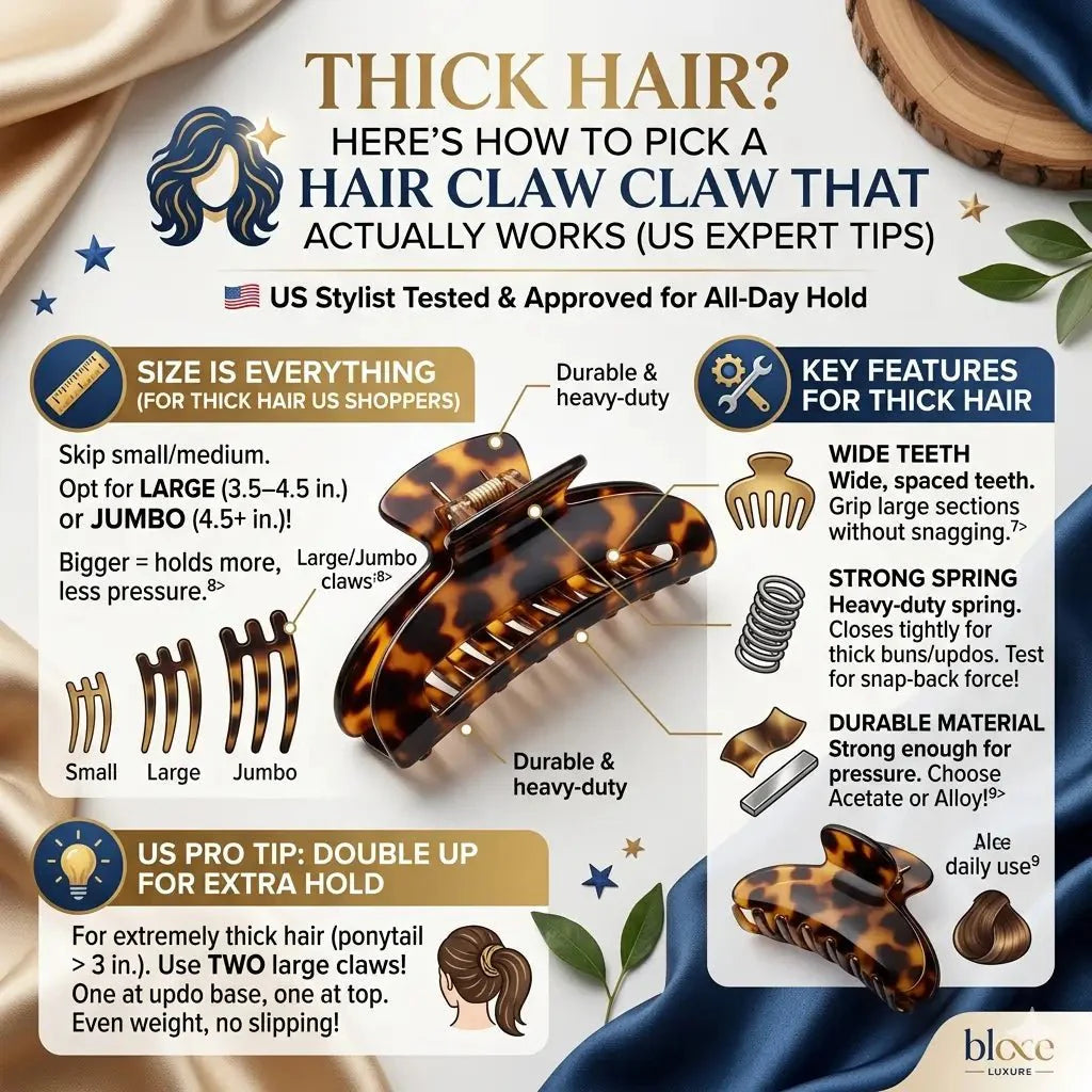 Thick Hair? Here’s How to Pick a Hair Claw That Actually Works (US Expert Tips) - LioraCatcher